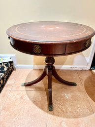 Drum Leather Top Table