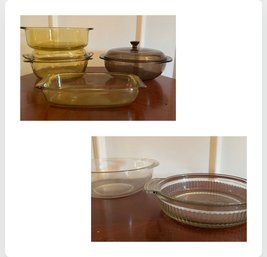 Yellow And Clear Casserole Dishes Pyrex And Mexico
