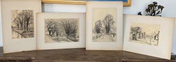 4 Pencil Drawings Of Trees And Parks: Krommer