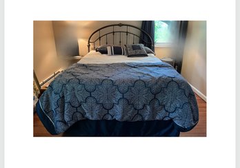 Queen Size Wrought Iron Bed, Bedding And Mattress