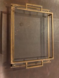 13x18 Brassish And Glass Tray