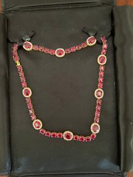 14k Gold Ruby/Diamond Necklace. Please See AIGL Appraisel, Weight: 47.4 Grams