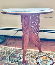 Vintage Carved Moroccan Tea Table, 1960s (2)