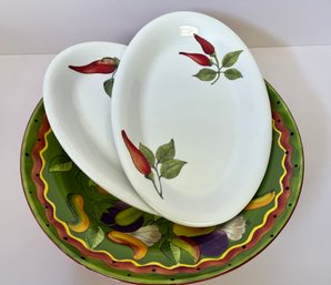 Pepper Serving Plates And Bowl