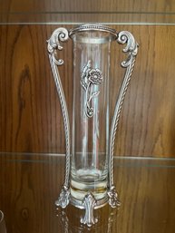 Brighton Silver Plate And Glass Vase