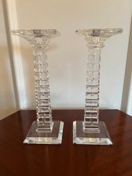 Crystal Square Stacked Candle Holders