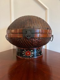 Chinese Vintage Woven Ceremonial Hat Box