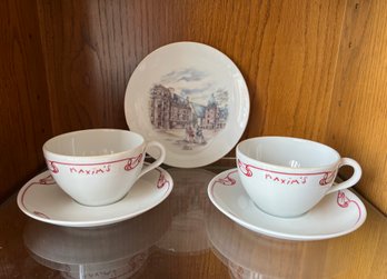 2-haviland Limoges Maxins Cups/saucers And Limoges Blois Porcelain Decor Plate