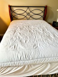 Full Size Wood And Wrought Iron Bed And Mattress