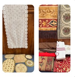 6- Table Runners,  3 Oval Table Cloths And 6 Doilies