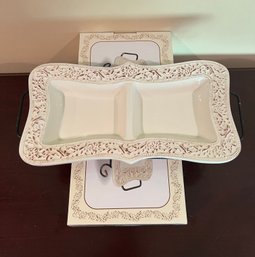 DLusso Divided Ceramic Tray With Stand