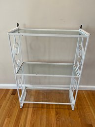 Wrought Iron And Glass 3 Tier Shelf