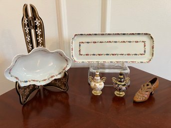 Limoges Tray And Trinket Bowl, Venus Handmade In Greece Perfume & Just The Right Shoe