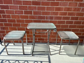 3-outdoor Aluminum And Glass Tables