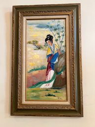 Signed Geisha Girl Painting