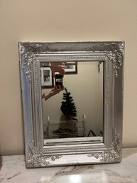 Silver Framed Wood Mirror