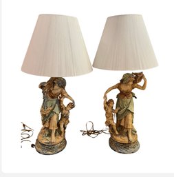 Pair Of Auguste Moreau Lamps