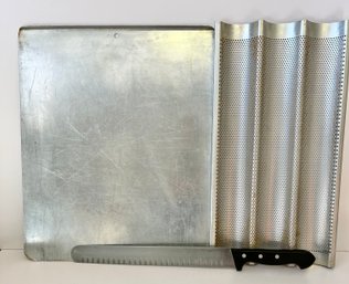 Bread Loaf Pan, Bread Knife And Baking Sheet