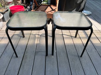 Outdoor Aluminum And Glass End Tables