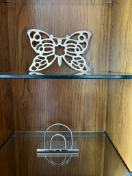 Stainless Steel Butterfly Trivet And Napkin Holder