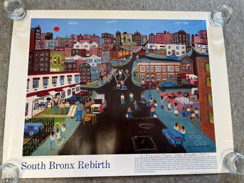 Signed Ralph Fasanella South Bronx Rebirth