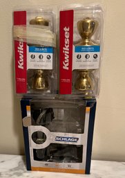 New Doorhandles 3 2 Kwikset Easy To Install Gold And Schlage Security Set