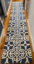 Safavieh Navy And Ivory Wool Runner 2.6ft By 10ft
