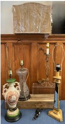 4- Table Lamps And Burlap Shade