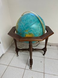 Vintage 'Geoscope' Large 20' Illuminated World Globe With Stand Made In Italy