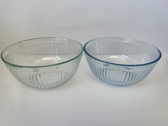 Blue And Green Pyrex Bowls