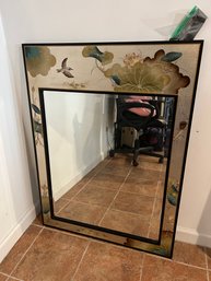 Asian Gold Leaf Mirror With Birds Labarge Style