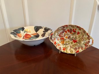 Harvest Peppertree Table Tops Fine China Bowl, Italian Ceramics Company Vietri Serving Bowl
