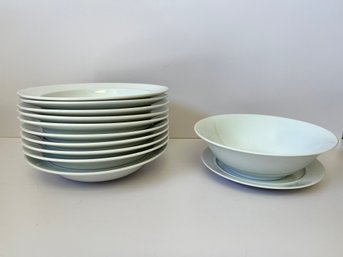 Dansk White Soup Bowls, 1 Dansk Small Plate And A White Small Serving Bowl