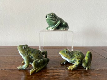 3-Frogs, Ceramic And Resin