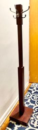 Tall Wooden Coat Rack With 4 Hooks