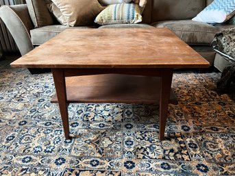 Rustic Architectural Wood Coffee Table With MCM Lines