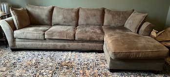 Sage Green Sectional Sofa With Taupe Trim