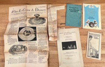 1918 Ice Cream And Bread Cookbooks