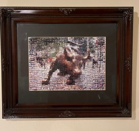 Bull Mosaic Photo Art In Beautiful Frame