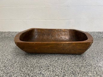 Large Carved Primitive Wood Tofu Bowl