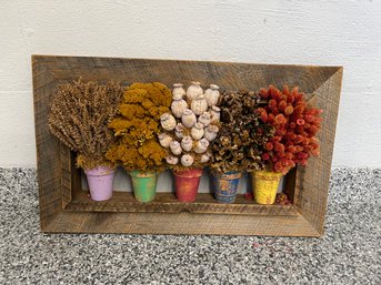 Dried Flower Pots Wall Hanging Wood Frame