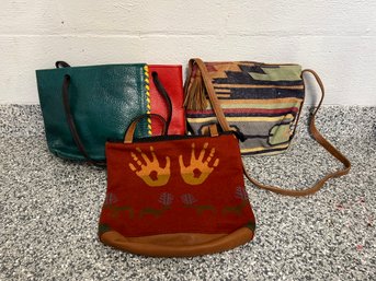Hans Koch LTD,  Vintage Boho Southwestern Bag, And Wool Bag