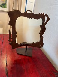 Gregory Hawthorne Funky Steel Pedestal Mirror