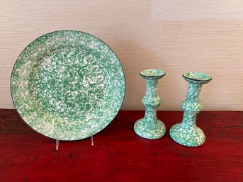Stangl Ware Platter And Candle Holders