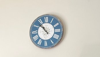 Blue & White Wall Clock (sun Center)