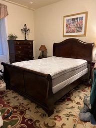 Lovely Wooden Bed Frame With Mattress & Box Spring