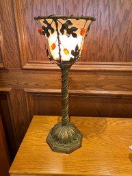 Glass And Metal Holly Lamp