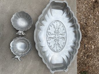Lenox Pewter Serving Platter And Bowls