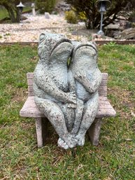 Cement Frog On Bench