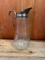 Accent Glass And Silver Plate Pitcher